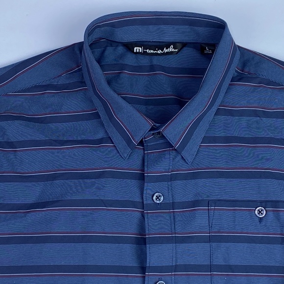 (sold)Travis Mathew Short Sleeve Button Up Pocket Shirt Mens Size L - Picture 1 of 6